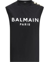 Balmain - Cotton Logo T-Shirt - Lyst