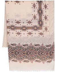 Etro - Abstract-pattern Print Frayed-edge Scarf - Lyst