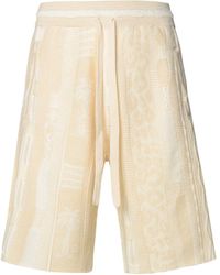 Laneus - Ivory Cotton Bermuda Shorts - Lyst