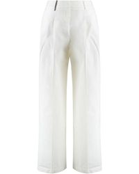 Peserico - Cotton Trousers - Lyst