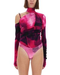 Versace Jeans Couture - One-Shoulder Body Top - Lyst