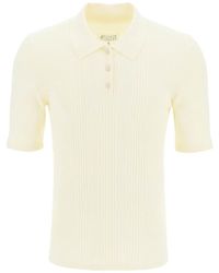 Maison Margiela - Ribbed Stretch Polo Shirt - Lyst