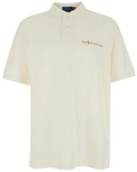 Polo Ralph Lauren - Polo Shirt With Classic Collar And Logo Lettering On The Front - Lyst