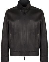 Emporio Armani - Leather Jacket - Lyst