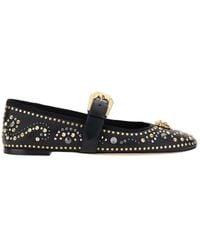 Versace - Ballerinas With Studs Application And Buckle Closure - Lyst