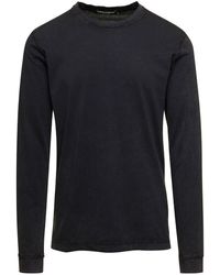 Dolce & Gabbana - Black Long Sleeves Crewneck T-shirt In Cotton Man - Lyst