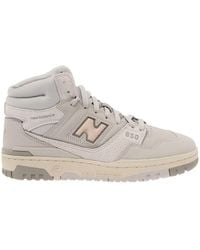 New Balance - 650 Grey High-top Sneakers With N Logo In Leather And Mesh - Lyst