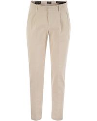 Peserico - Cotton Trousers With Darts - Lyst