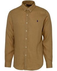 Polo Ralph Lauren - Beige Linen Shirt - Lyst