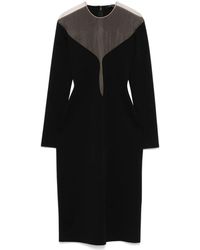 Mugler - Deep Neck Fit Midi Dress - Lyst