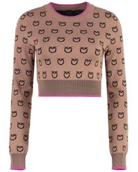 Pinko - Long Sleeve Crew-neck Sweater - Lyst