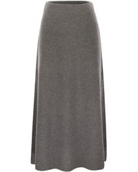 Fabiana Filippi - Platinum And Lurex Long Skirt - Lyst