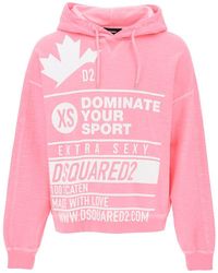 DSquared² - Printed Hoodie With Burbs Fit Hood - Lyst