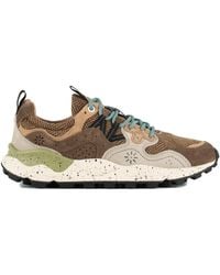Flower Mountain - Yamano 3 Uni Brown And Light Brown Suede And Fabric Sneakers - Lyst