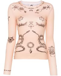 Marine Serre - Tattoo Print Top - Lyst