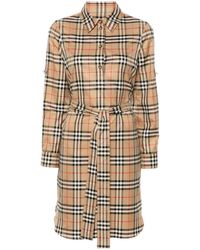 Burberry - Vintage Check-Pattern Shirt Dress - Lyst