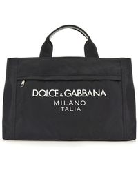 Dolce & Gabbana - Nylon Duffle Bag With Logo - Lyst