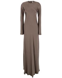 Semicouture - Crewneck Long Dress With Rear Concealed Zip - Lyst