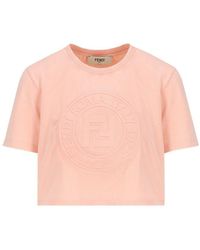 Fendi - Short T-Shirt With Embossed Logo - Lyst