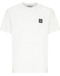 Stone Island - Classic Slim-Fit T-Shirt With Round Neckline - Lyst