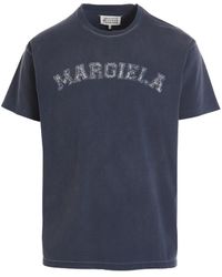 Maison Margiela - Logo Print T-shirt Blue - Lyst