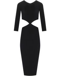 Elisabetta Franchi - Black Cut-out Knitted Dress - Lyst