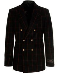 Gucci - Double-Breasted Check Blazer - Lyst