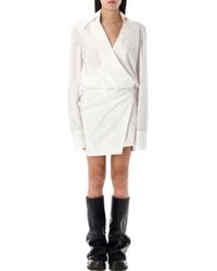 The Attico - Striped Mini Shirt Dress - Lyst