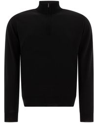 John Smedley - Merino Wool Half-Zip Sweater - Lyst