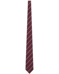 Saint Laurent - Silk And Wool Striped Wide Tie - Lyst