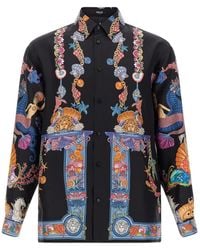 Versace - Coral Theatre Silk Shirt - Lyst