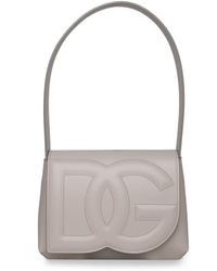 Dolce & Gabbana - Dg Logo Shoulder Bag In Ivory Calf Leather - Lyst