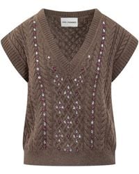 DES_PHEMMES - Des Phemmes Vest With Jeweled Embroidery - Lyst