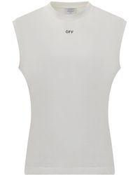 Off-White c/o Virgil Abloh - Sleeveless Logo T-shirt - Lyst