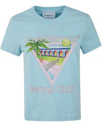 Casablanca - Tennis Club Icon Printed Fitted T-Shirt - Lyst
