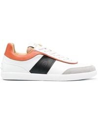 Tod's - White Sneakers With Embossed Logo And Suede Details In Leather Woman - Lyst