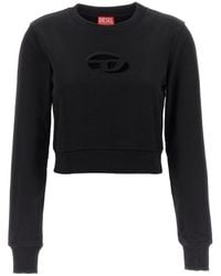 DIESEL - F-Slimmy Cropped Sweatshirt - Lyst