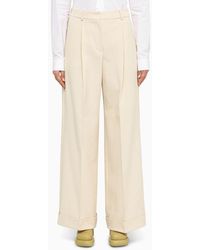 Sportmax - Ivory Palazzo Trousers - Lyst