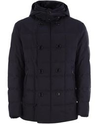 Fay - Double-Breasted Down Jacket With Hood - Lyst