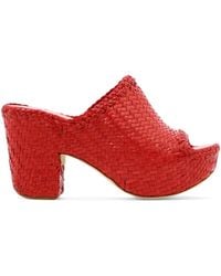 Roberto Del Carlo Woven Leather Sandals - Red