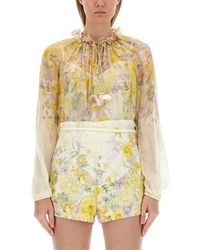 Zimmermann - Blouse With Floral Pattern - Lyst
