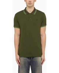 Etro - Green Short Sleeved Polo Shirt With Logo Embroidery - Lyst