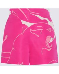 Valentino Garavani - Pink Pp Leopard Print Grosgrain Short - Lyst