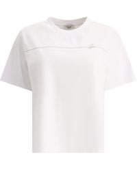 Peserico - T-shirt With Bright Detail - Lyst