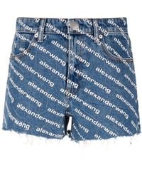 Alexander Wang - Denim Shorts With Print - Lyst