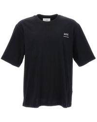 Ami Paris - Black Short Sleeve Crew Neck T-shirt In Cotton Man - Lyst