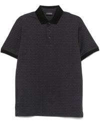 Emporio Armani - Allover Logo Cotton Polo Shirt - Lyst