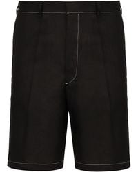 Prada - Linen Bermuda-Shorts - Lyst