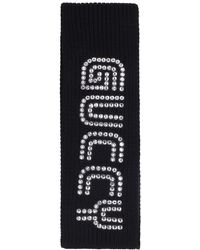 Gucci - Ribbed Knit Scarf With Embellished Logo - Lyst
