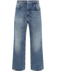 Givenchy - Light Straight Jeans With Logo Plaque - Lyst